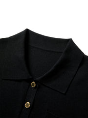 Women's Antibacterial Polo-Style Knit Top