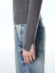 Women's Slim Fit Polo-Collar Knit Sweater