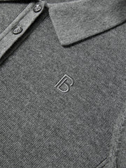 Women's Slim Fit Polo-Collar Knit Sweater
