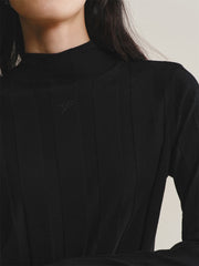 Women's Mock-Neck Vertical Jacquard Sweater