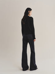 Women's Mock-Neck Vertical Jacquard Sweater