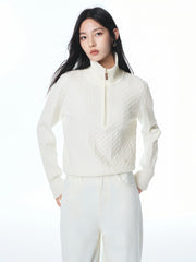 Women's Short Cable-Knit Half-Zip Sweater