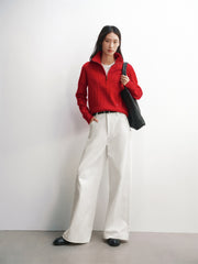 Women's Half-Zip Cable-Knit Sweater
