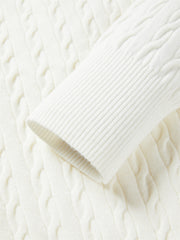 Women's Short Cable-Knit Half-Zip Sweater