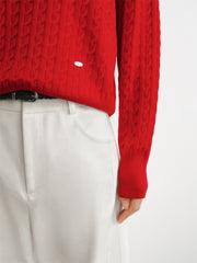 Women's Half-Zip Cable-Knit Sweater