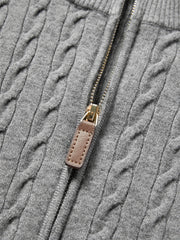 Women's Short Cable-Knit Half-Zip Sweater