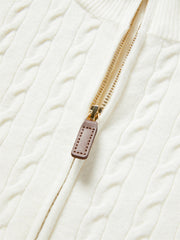 Women's Short Cable-Knit Half-Zip Sweater