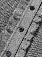 Women's Ruffled Cable-Knit Cardigan