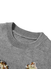 Women's 3D Floral Oversized Knit Sweater