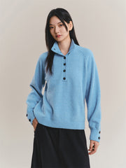 Women's Half-Zip High-Neck Knit Sweater