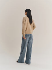 Women's Half-Zip High-Neck Knit Sweater