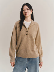 Women's Half-Zip High-Neck Knit Sweater