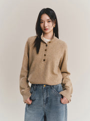 Women's Half-Zip High-Neck Knit Sweater