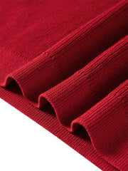 Women's V-Neck Cutout Tie-Detailed Statement Knit Top