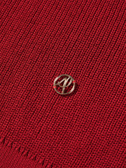 Women's V-Neck Cutout Tie-Detailed Statement Knit Top