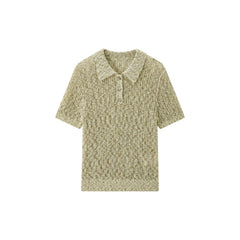 Women's Commuter Openwork Short-Sleeve Knit Polo
