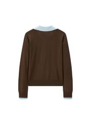 Women's French-style faux-layer knit sweater