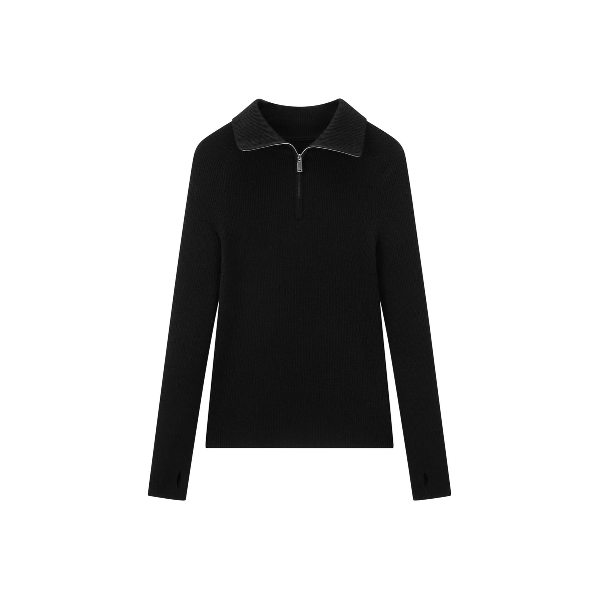 Women's Casual 100% Wool Machine-Washable Half-Zip Knit Top