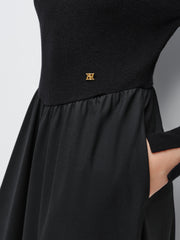 Women's Solid Turtleneck Midi Dress