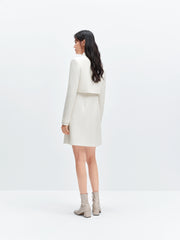 Women's White Tweed Fake Two-piece Minidress