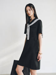 Women's Black High-Waist Utility Dress