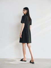 Women's Black High-Waist Utility Dress