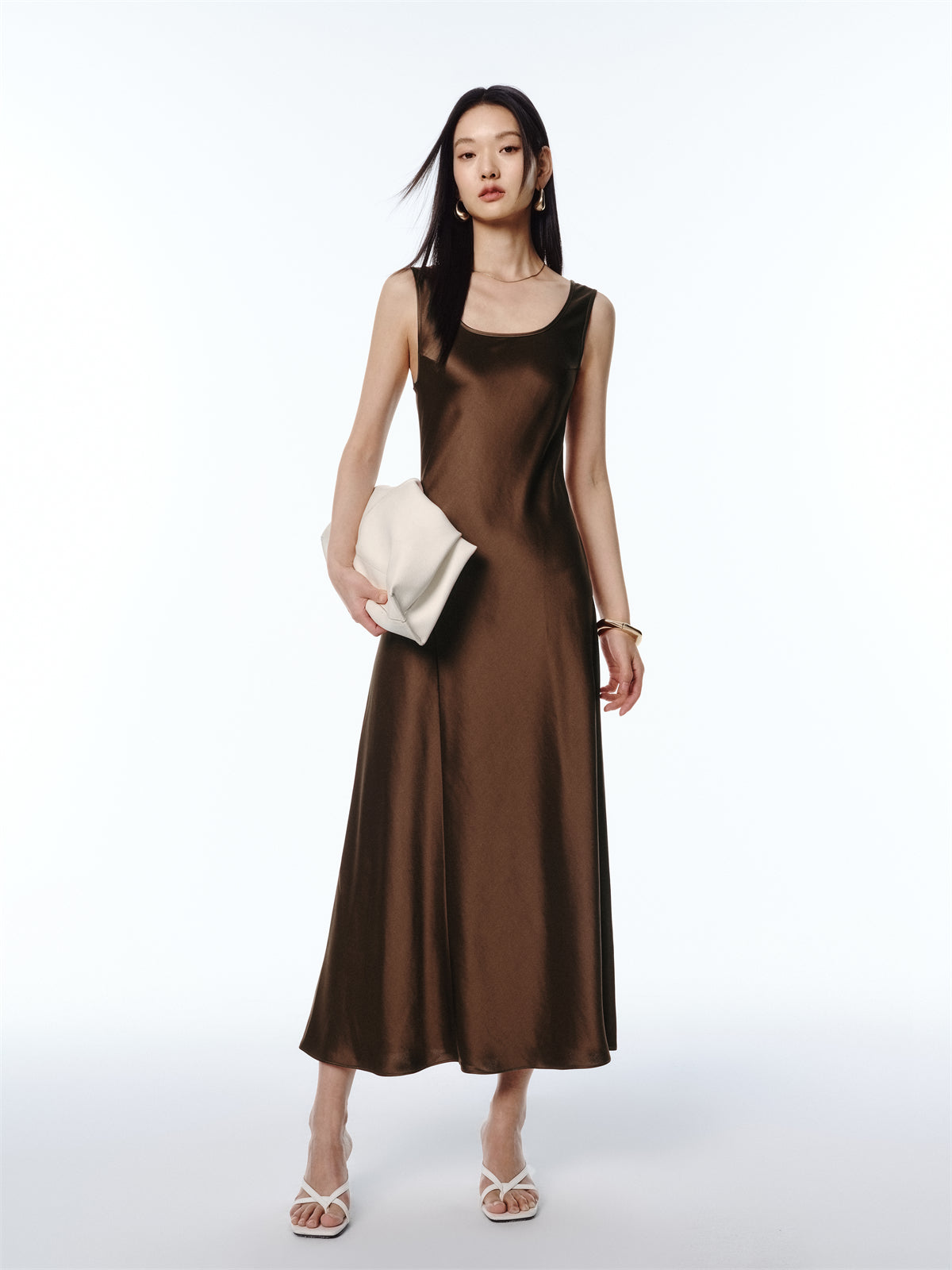 acetate satin dress Sheath-Column Floor Length Acetate Satin Wedding Guest Dress COCOMELODY CG0307, Mauve Purple