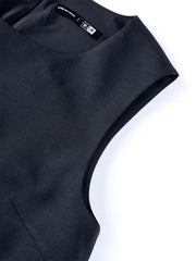 Women's Sleeveless Faux-Layered Dress with Embroidery