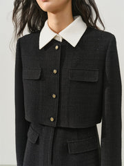 Women's Layered-Look Tweed Sequin Dress