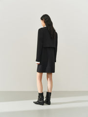 Women's Layered-Look Tweed Sequin Dress