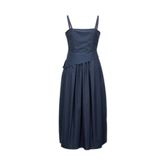 Women's Solid Pleated Bubble-Hem Dress