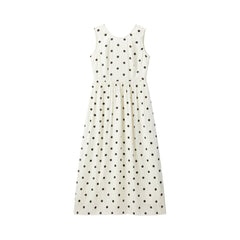 Women's Resort Waist-Cinching Polka Dot Dress