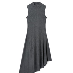 Women's Elegant Slant-Hem Knit Tank Dress