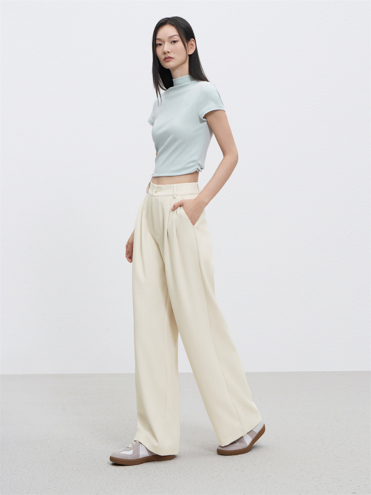 Women's High Waist Straight Trousers