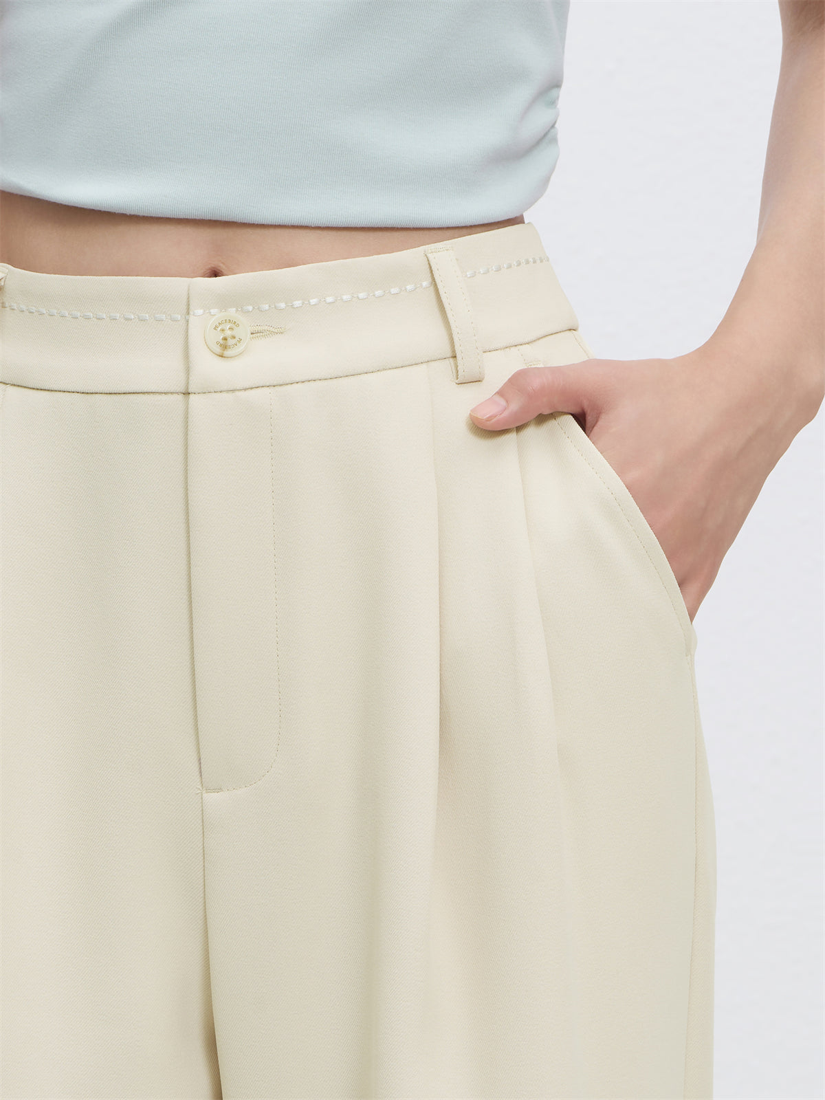 Women's High Waist Straight Trousers