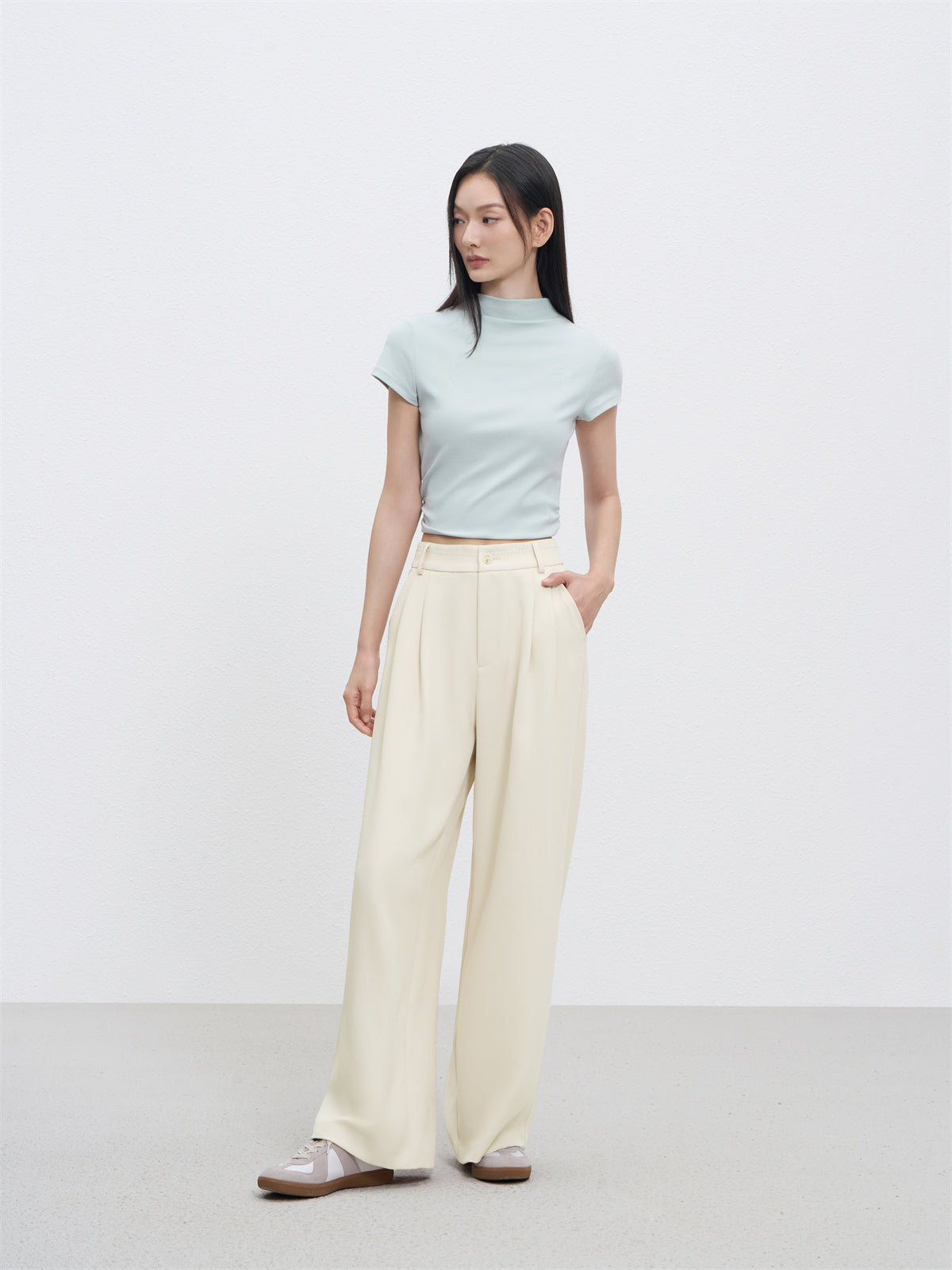 Women's High Waist Straight Trousers