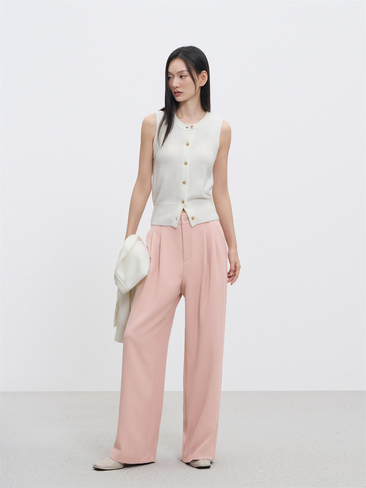 Women's High Waist Straight Trousers