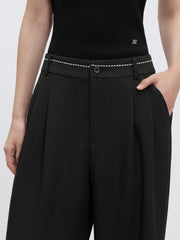 Women's High Waist Straight Trousers