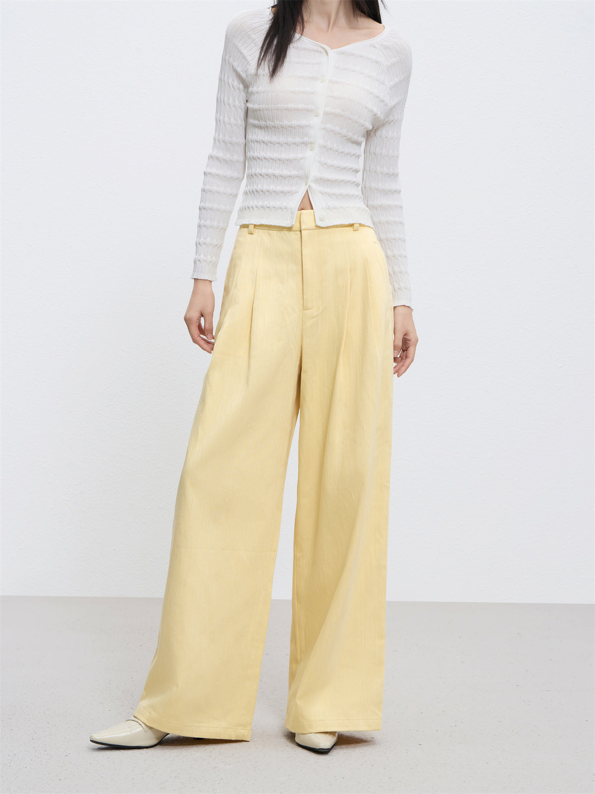 Women's Wide Leg Pleated Trousers