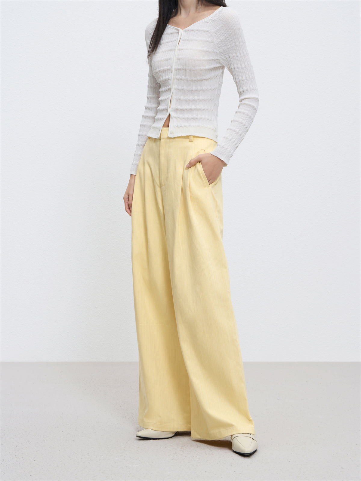 Women's Wide Leg Pleated Trousers