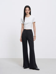 Women's High Waist Flared Pants with Side Slit