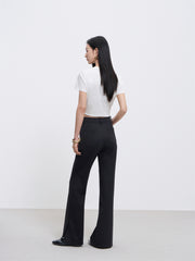 Women's High Waist Flared Pants with Side Slit