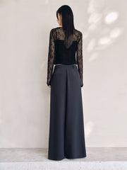 Women's High-Waisted Wide-Leg Pants with Belt