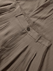 Women's Flowing Wide-Leg Pants with Mini Embroidery