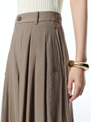 Women's Flowing Wide-Leg Pants with Mini Embroidery