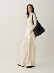 Women's High-Waist Chenille Wide-Leg Pants