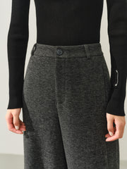 Women's High-Waist Chenille Wide-Leg Pants