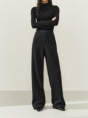 Women's High-Waist Heavyweight Chenille Wide-Leg Pants