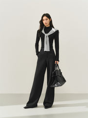 Women's High-Waist Heavyweight Chenille Wide-Leg Pants