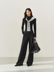 Women's High-Waist Chenille Wide-Leg Pants